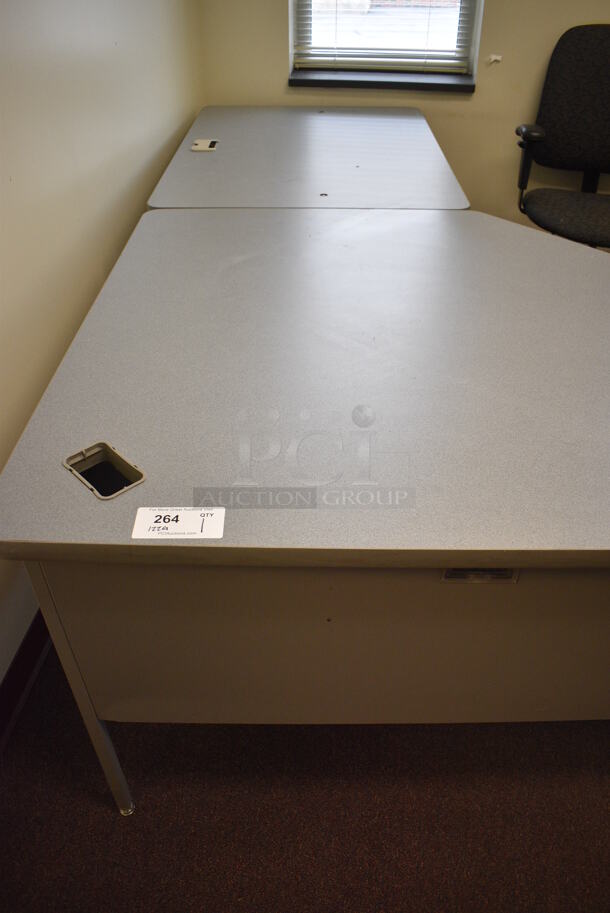 Gray L Shaped Desk. 84x90x30. (John N. Hall Tech - Room 122 Office G) - Image 2 of 6