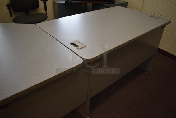 Gray L Shaped Desk. 84x90x30. (John N. Hall Tech - Room 122 Office G) - Image 3 of 6