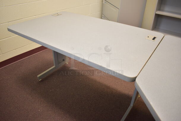 Gray L Shaped Desk. 84x90x30. (John N. Hall Tech - Room 122 Office G) - Image 5 of 6