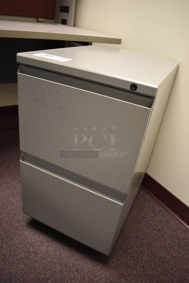Gray Metal 2 Drawer Filing Cabinet on Casters. 15x22x28. (John N. Hall Tech - Room 122 Office F) - Image 2 of 3