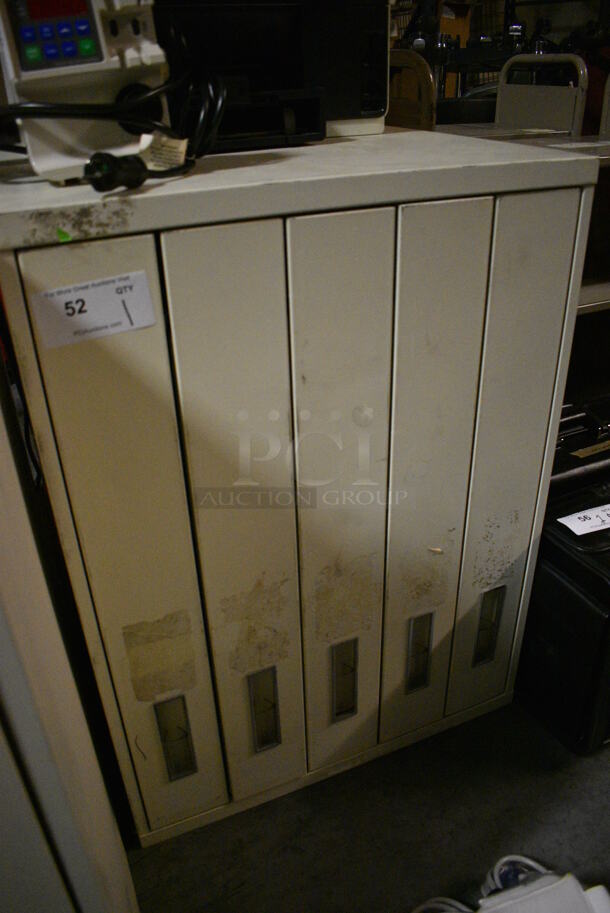 Tan Metal 5 Door Filing Cabinet. Unit is Locked. 25x29x34. (facilities) - Image 3 of 3