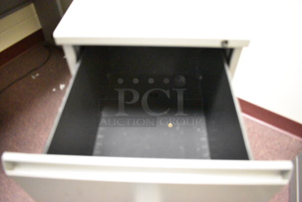 Gray Metal 2 Drawer Filing Cabinet on Casters. 15x22x28. (John N. Hall Tech - Room 122 Office F) - Image 3 of 3