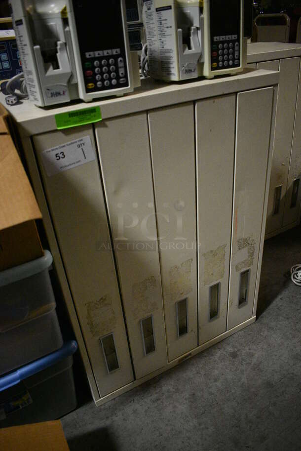 Tan Metal 5 Door Filing Cabinet. Unit is Locked. 25x29x34. (facilities) - Image 3 of 4