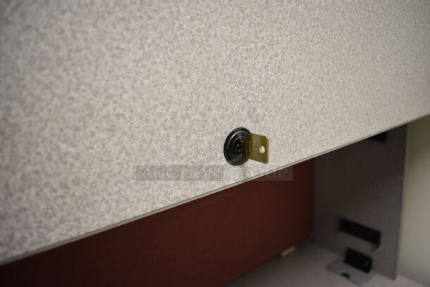 Gray L Shaped Desk w/ Cabinet. 54x72x64. (John N. Hall Tech - Room 122 Office F) - Image 4 of 5
