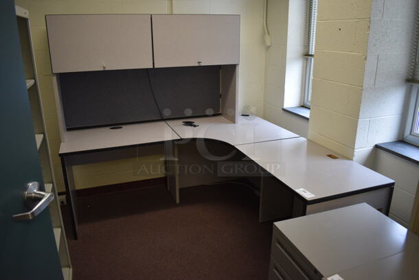 Gray L Shaped Desk w/ 2 Cabinets. 72x72x66. (John N. Hall Tech - Room 122 Office F) - Image 2 of 5
