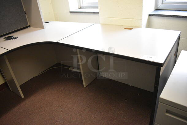Gray L Shaped Desk w/ 2 Cabinets. 72x72x66. (John N. Hall Tech - Room 122 Office F) - Image 4 of 5