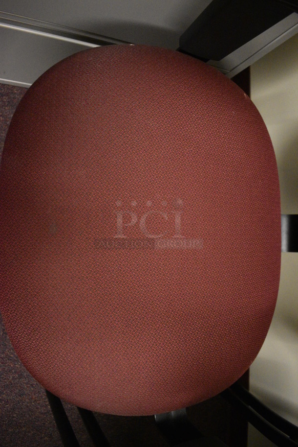 Maroon Office Chair w/ Arm Rests on Casters. 26x22x40. (John N. Hall Tech - Room 122 Office C) - Image 3 of 3