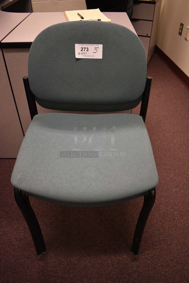 2 Light Blue Chairs. 18x18x31. 2 Times Your Bid! (John N. Hall Tech - Room 122 Office C)