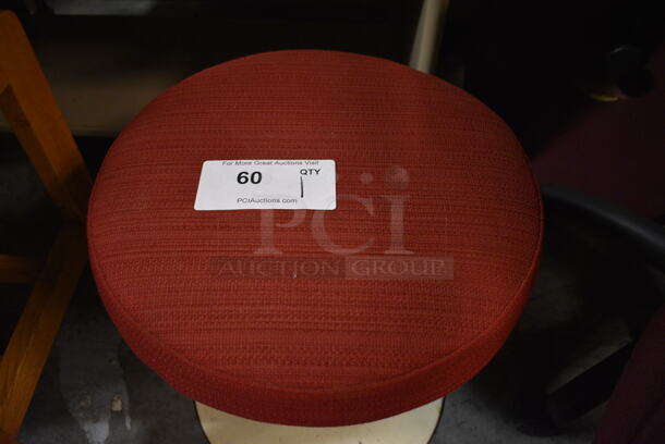 White Metal Foot Rest w/ Red Cushion. 15x15x16. (facilities) - Image 3 of 3