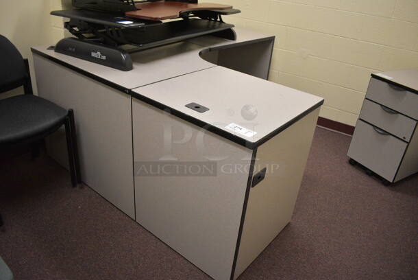Gray L Shaped Desk. Does Not Come w/ Contents. 60x72x29. (John N. Hall Tech - Room 122 Office C) - Image 1 of 5