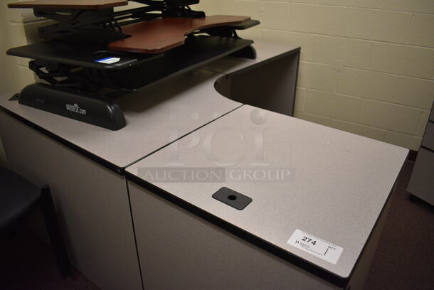 Gray L Shaped Desk. Does Not Come w/ Contents. 60x72x29. (John N. Hall Tech - Room 122 Office C) - Image 2 of 5
