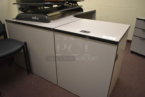 Gray L Shaped Desk. Does Not Come w/ Contents. 60x72x29. (John N. Hall Tech - Room 122 Office C) - Image 3 of 5