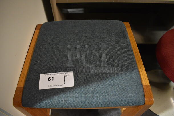 Wood Pattern Foot Rest w/ Green Cushion. 16x15x18. (facilities) - Image 4 of 4