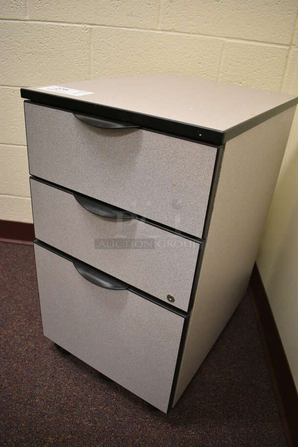Gray 3 Drawer Filing Cabinet on Casters. 16x22x28. (John N. Hall Tech - Room 122 Office C) - Image 2 of 4