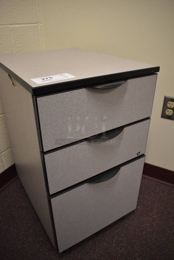 Gray 3 Drawer Filing Cabinet on Casters. 16x22x28. (John N. Hall Tech - Room 122 Office C) - Image 3 of 4
