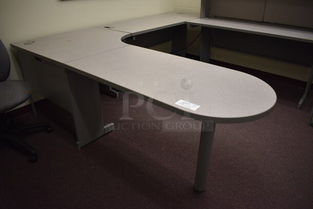 Gray U Shaped Desk w/ 2 Cabinets. 96x84x64. (John N. Hall Tech - Room 122 Office B) - Image 2 of 5