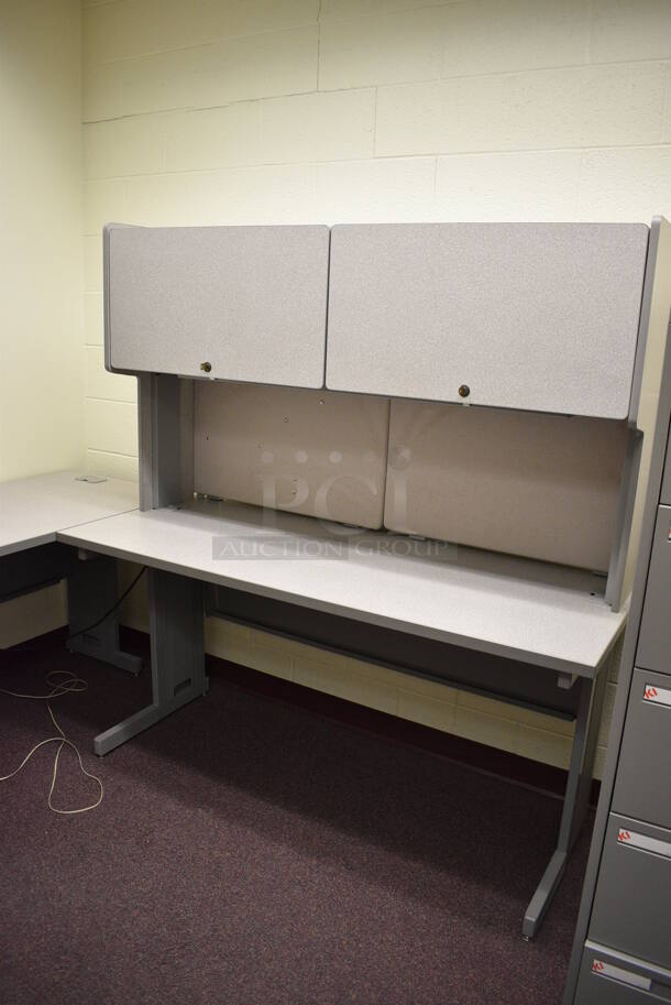 Gray U Shaped Desk w/ 2 Cabinets. 96x84x64. (John N. Hall Tech - Room 122 Office B) - Image 3 of 5