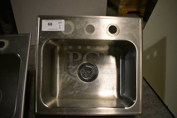 Stainless Steel Single Bay Drop In Sink. 19x17.5x12. (facilities)