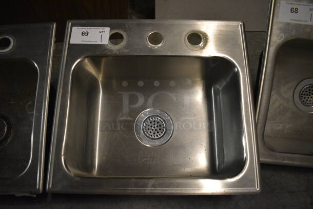 Stainless Steel Single Bay Drop In Sink. 19x17.5x12. (facilities) - Image 1 of 5