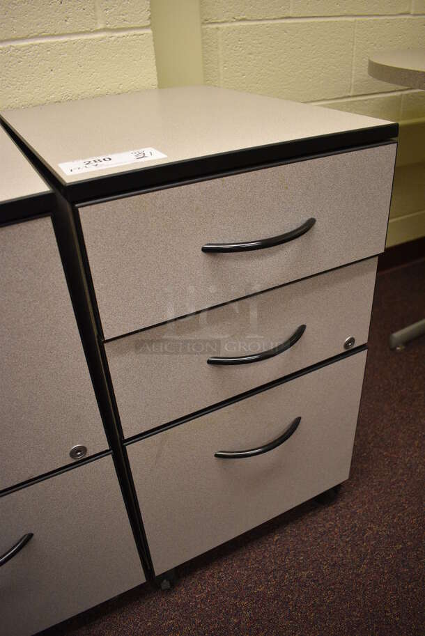 Gray 3 Drawer Filing Cabinet on Casters. 16x22x28. (John N. Hall Tech - Room 122 Office K) - Image 3 of 4