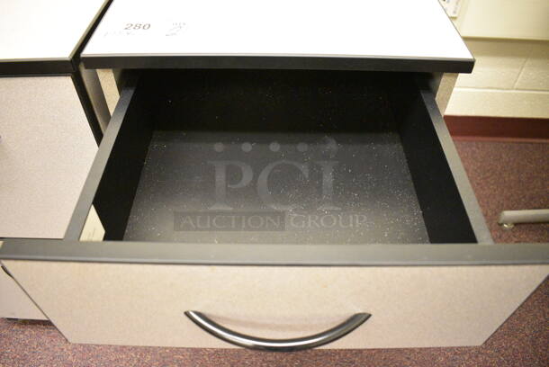 Gray 3 Drawer Filing Cabinet on Casters. 16x22x28. (John N. Hall Tech - Room 122 Office K) - Image 4 of 4