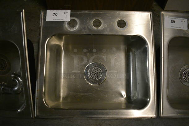 Stainless Steel Single Bay Drop In Sink. 19x17.5x12. (facilities)