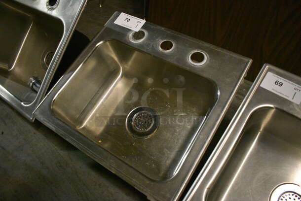 Stainless Steel Single Bay Drop In Sink. 19x17.5x12. (facilities) - Image 3 of 5