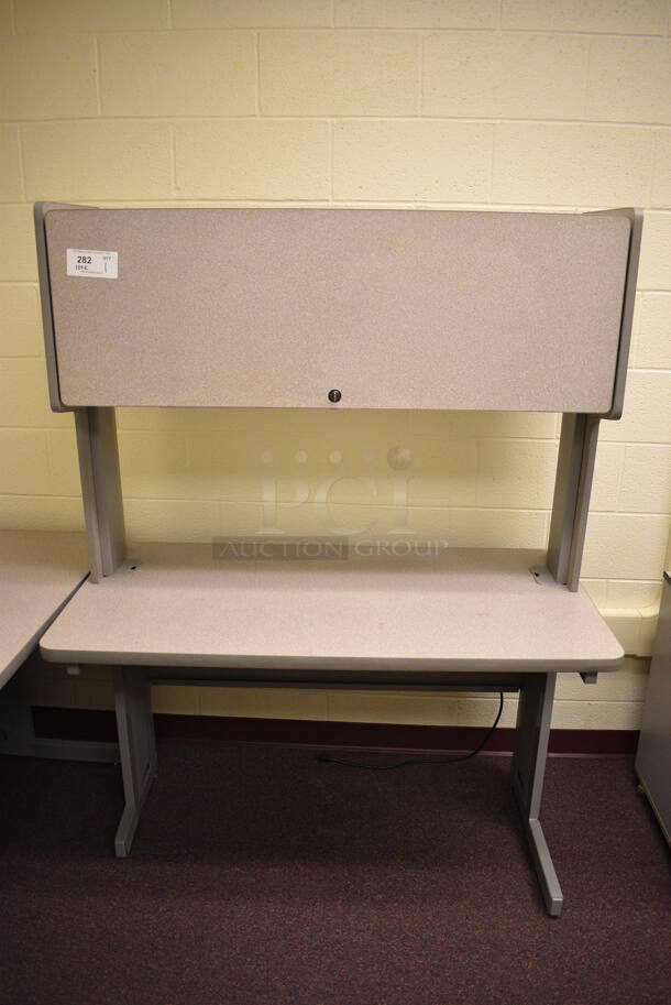 Gray Desk w/ Cabinet. 48x24x64. (John N. Hall Tech - Room 122 Office K) - Image 1 of 5