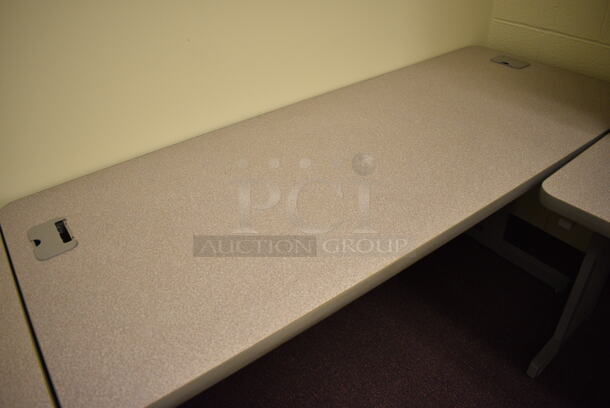 Gray L Shaped Desk. 96x84x29. (John N. Hall Tech - Room 122 Office K) - Image 4 of 5