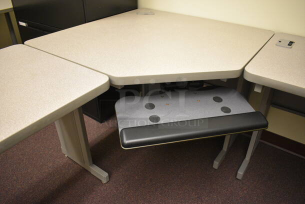 Gray L Shaped Desk. 96x84x29. (John N. Hall Tech - Room 122 Office K) - Image 5 of 5