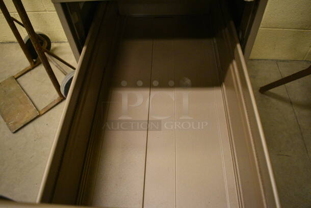 Tan Metal 2 Drawer Filing Cabinet. 15x30x30. (John N. Hall Tech - Room 121) - Image 3 of 3