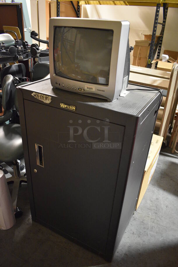 Toshiba 14" Color Television Monitor on Wilson Black Stand. 24x18x50. (facilities) - Image 2 of 5