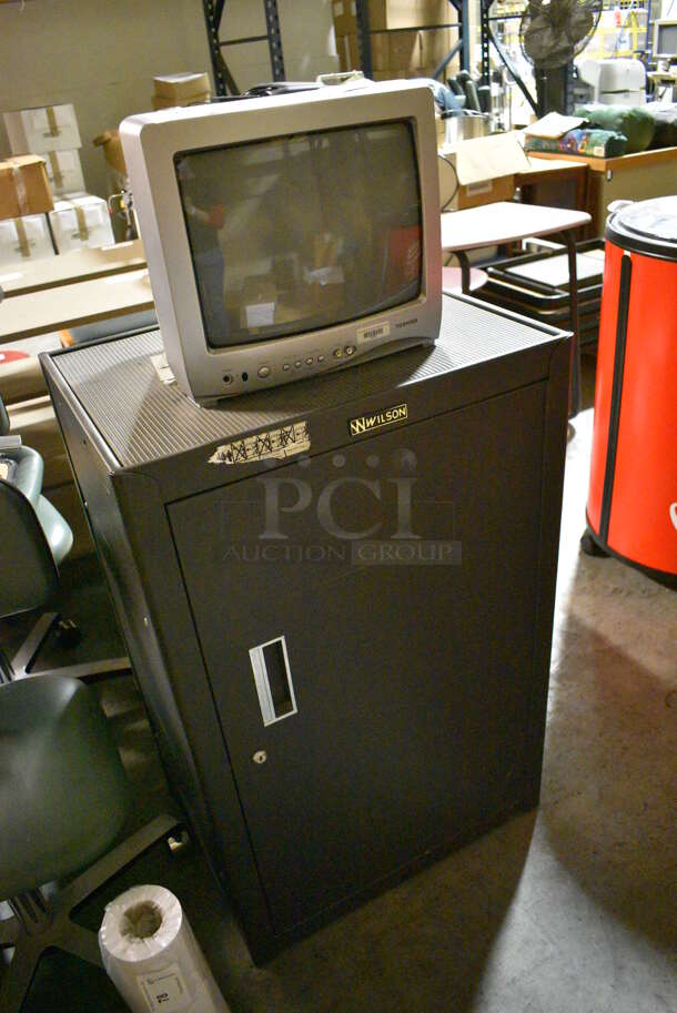 Toshiba 14" Color Television Monitor on Wilson Black Stand. 24x18x50. (facilities) - Image 3 of 5