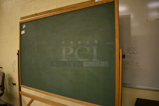 Green Chalkboard w/ Wood Pattern Frame. 75x20x77. (John N. Hall Tech - Room 121) - Image 3 of 3