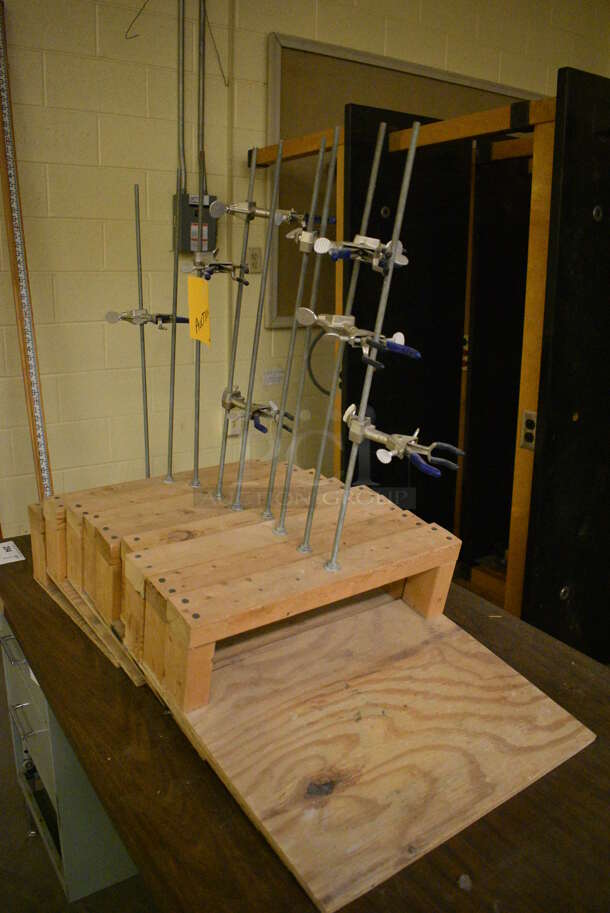 9 Wooden w/ Metal Pole Molders. 18x14x28. 9 Times Your Bid! (John N. Hall Tech - Room 121)