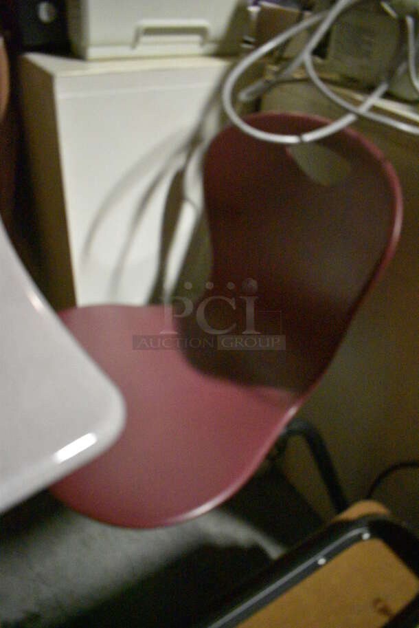 Metal Student Desk w/ Attached Chair. 25x38x33. (facilities) - Image 3 of 4