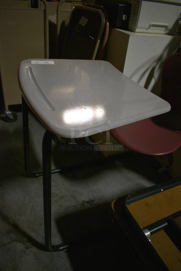 Metal Student Desk w/ Attached Chair. 25x38x33. (facilities) - Image 4 of 4