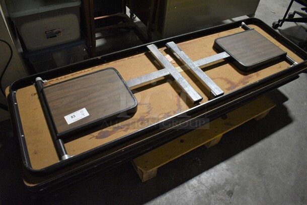 4 Wood Pattern Fold Up Tables. 72x24x30. 4 Times Your Bid! (facilities) - Image 1 of 3