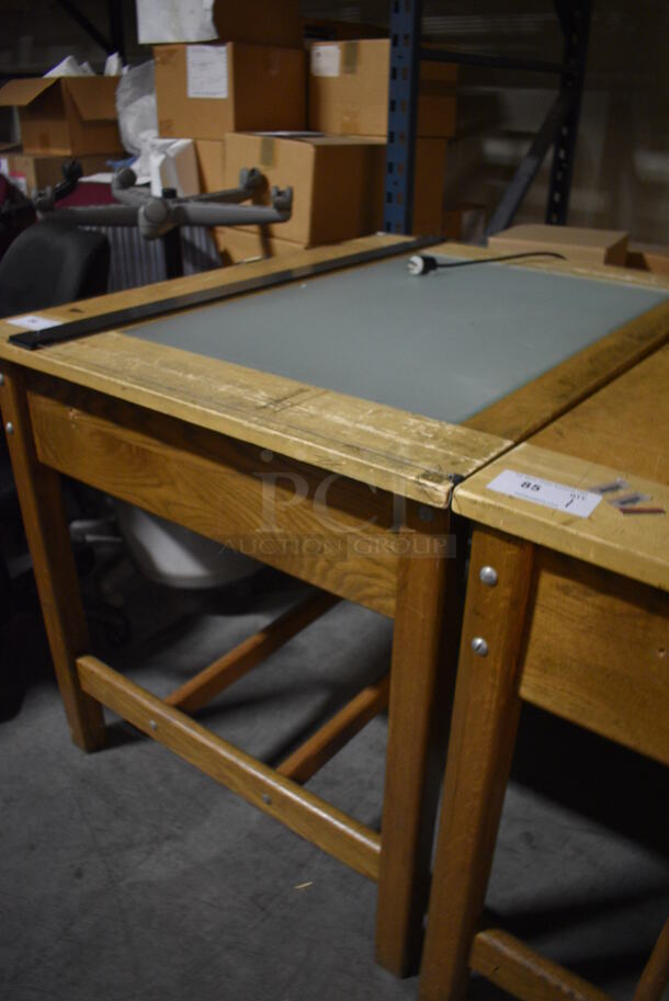 Wooden Drafting Table. 48x36x37. (facilities) - Image 2 of 6
