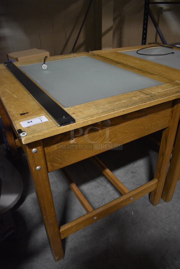 Wooden Drafting Table. 48x36x37. (facilities) - Image 4 of 6
