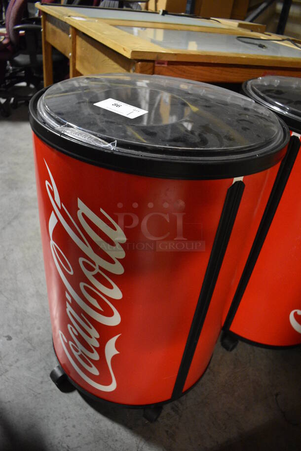 PFI Poly Commercial Floor Style Bottled Drink Ice Bin Holder Merchandiser w/ Poly Clear Lid on Casters. 24x24x36. (facilities) - Image 2 of 5
