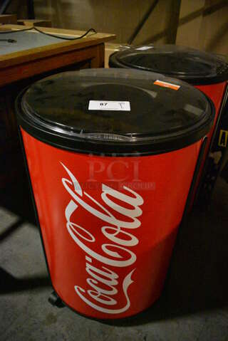 PFI Poly Commercial Floor Style Bottled Drink Ice Bin Holder Merchandiser w/ Poly Clear Lid on Casters. 24x24x36. (facilities)