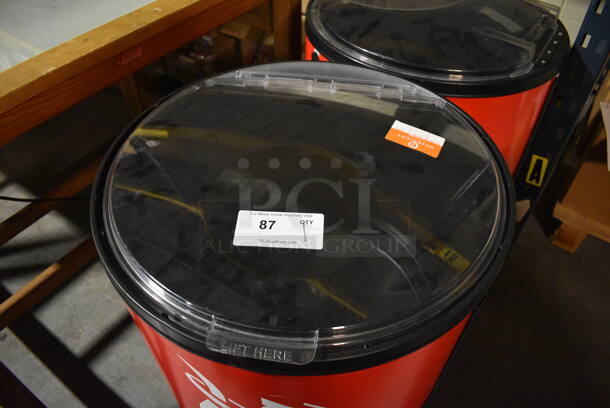 PFI Poly Commercial Floor Style Bottled Drink Ice Bin Holder Merchandiser w/ Poly Clear Lid on Casters. 24x24x36. (facilities) - Image 2 of 5