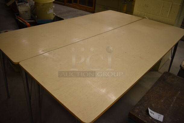 2 Wood Pattern Tables. 72x24x29. 2 Times Your Bid! (John N. Hall Tech - Room 121) - Image 3 of 3