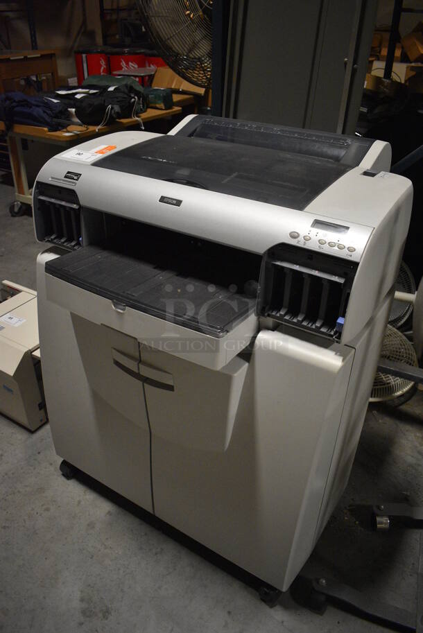 Epson Model Stylus Pro 4800 Flor Style Printer w/ 30 Ink Boxes and 2 Door Cabinet. 33x31x41. (facilities) - Image 2 of 12