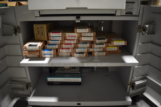 Epson Model Stylus Pro 4800 Flor Style Printer w/ 30 Ink Boxes and 2 Door Cabinet. 33x31x41. (facilities) - Image 6 of 12