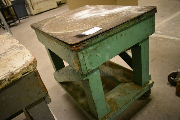 Wood Pattern Kiln Cart on Casters. 18.5x25x22. (John N. Hall Tech - Room 121)