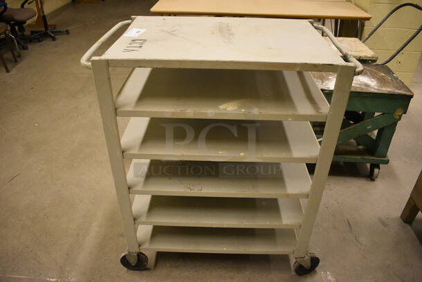 Tan 6 Tier Cart on Casters. 34x21x40. (John N. Hall Tech - Room 121)