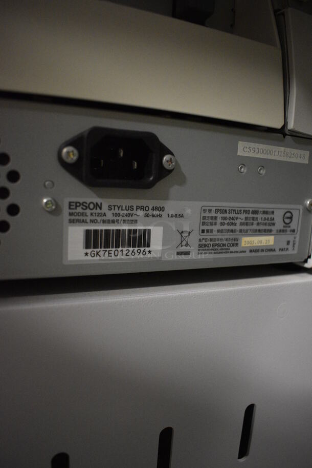 Epson Model Stylus Pro 4800 Flor Style Printer w/ 30 Ink Boxes and 2 Door Cabinet. 33x31x41. (facilities) - Image 12 of 12