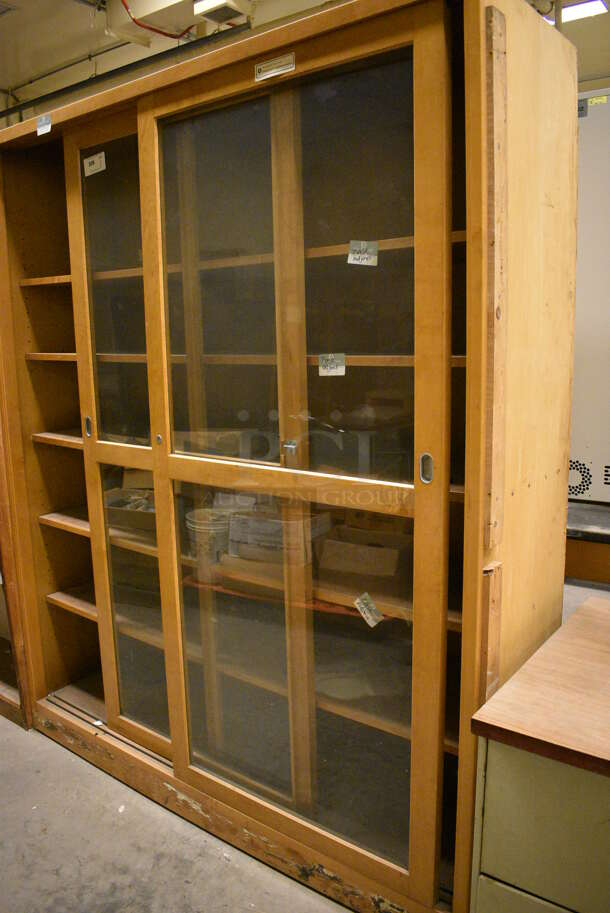 Wood Pattern 2 Door Cabinet w/ 5 Shelves. 70x23x84. (John N. Hall Tech - Room 121) - Image 2 of 4